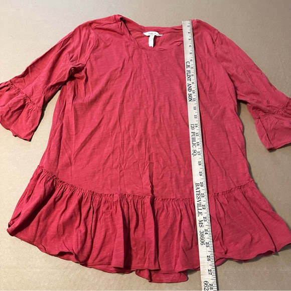 Matilda Jane Red Ruffle Medium Women Top - Picture 3 of 7